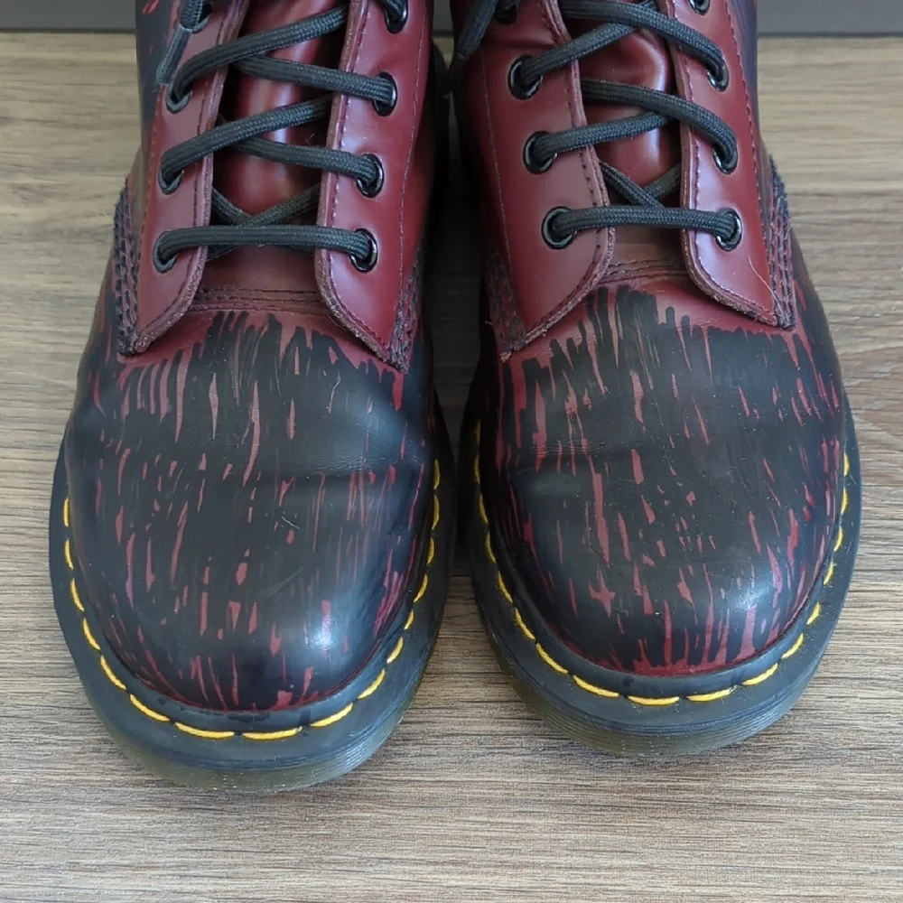 Dr. Martens 1460 SMOOTH LEATHER LACE UP BOOTS - Cherry Red Smooth - Size 7 - Picture 5 of 12